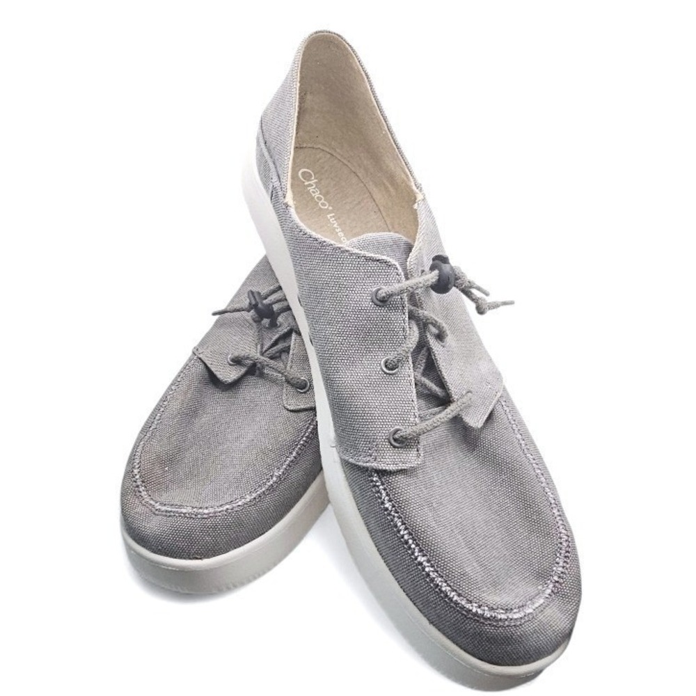 Chaco Paonia Grey Canvas Slip On Luvseat Footbed Shoes Mens 14